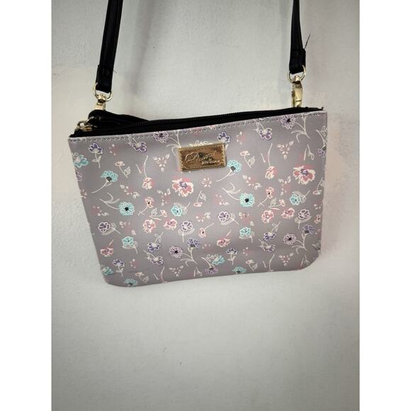 Betsy Johnson Lilac Floral Leather Mini Crossbody Bag Coquette Boho Summer - Picture 4 of 12